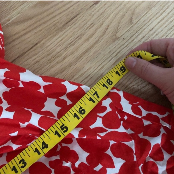 Boden Lara Wrap Dress Red Floral Midi Length Sz 8 - Picture 9 of 11